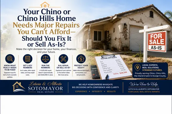 feature image of Your Chino or Chino Hills Home Needs Major Repairs You Can’t Afford—Should You Fix It or Sell As-Is?