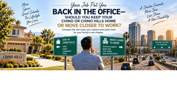 feature image of Your Job Put You Back in the Office—Should You Keep Your Chino or Chino Hills Home or Move Closer to Work?