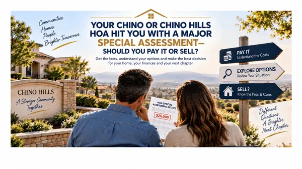 feature image of Your Chino or Chino Hills HOA Hit You With a Major Special Assessment—Should You Pay It or Sell?