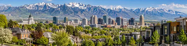 Salt Lake City Under Snowy Peaks