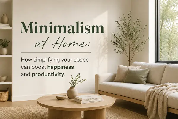 Minimalism at Home: How simplifying your space can boost happiness and productivity.