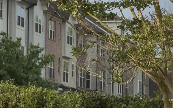 Neighborhood view from a porch in Apex NC home