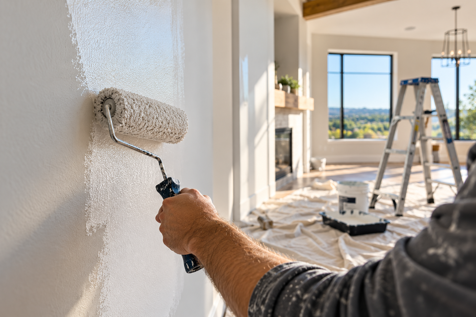 Preparing a home for sale with fresh paint