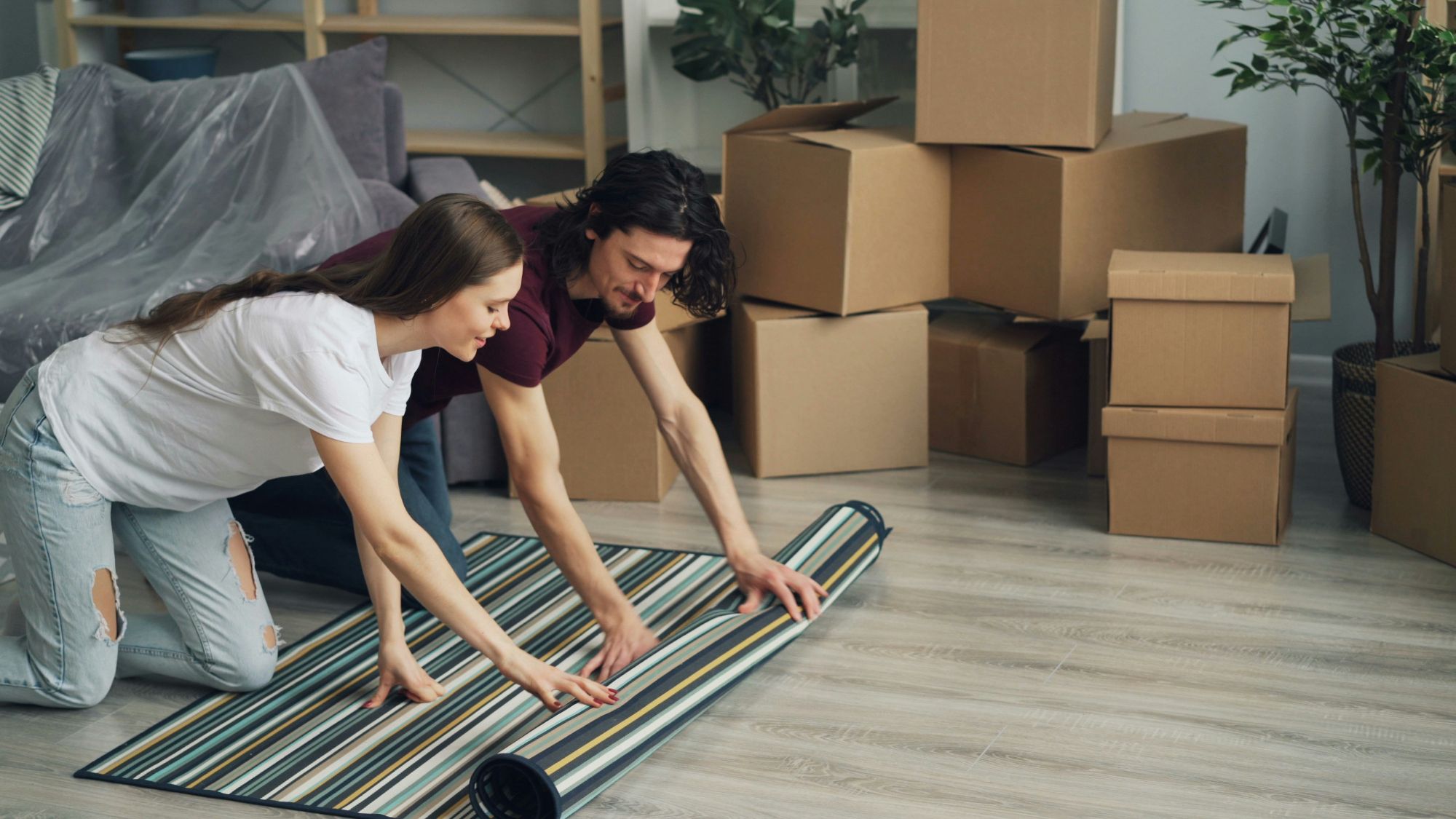 Family packing and moving after a successful home sale