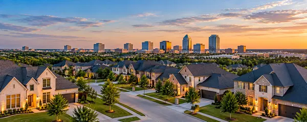 Upscale Suburbia at Sunset