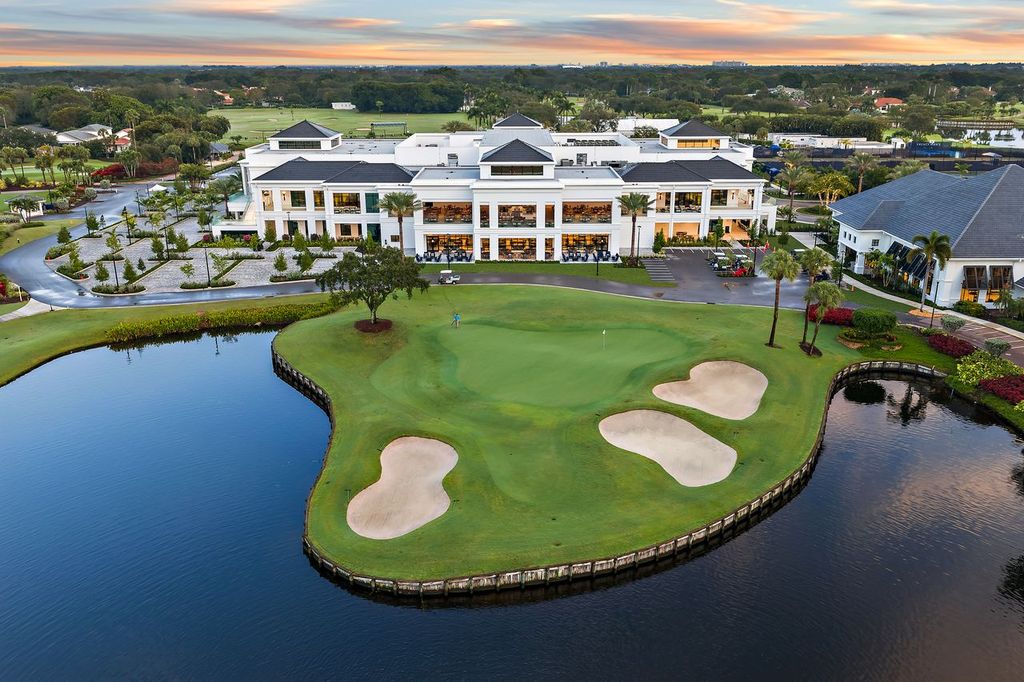 Aerial view of Frenchman's Creek Beach and Country Club in Palm Beach Gardens Florida