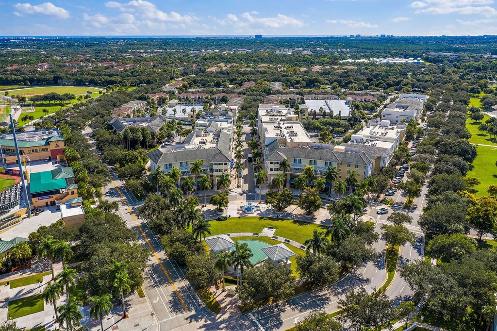 Aerial view of Abacoa Town Center and Roger Dean Chevrolet Stadium in Jupiter Florida