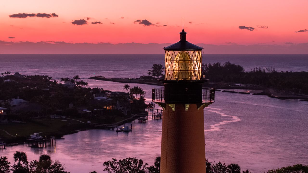 Jupiter Florida coastline and lighthouse