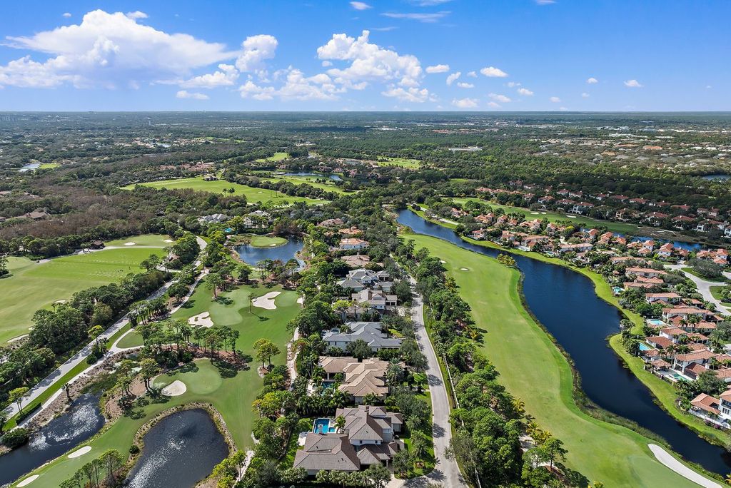 Luxury residential setting along Bear's Club Drive in The Bear's Club, Jupiter Florida