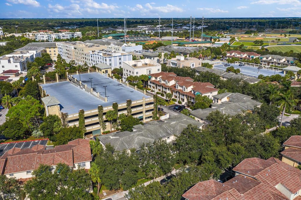 Palm lined residential street in Abacoa Jupiter Florida