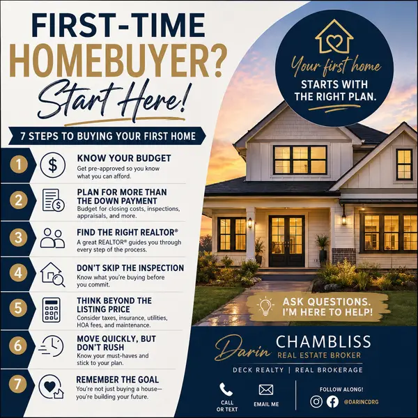 MY BIGGEST ADVICE FOR FIRST-TIME BUYERS: ,Darin Chambliss