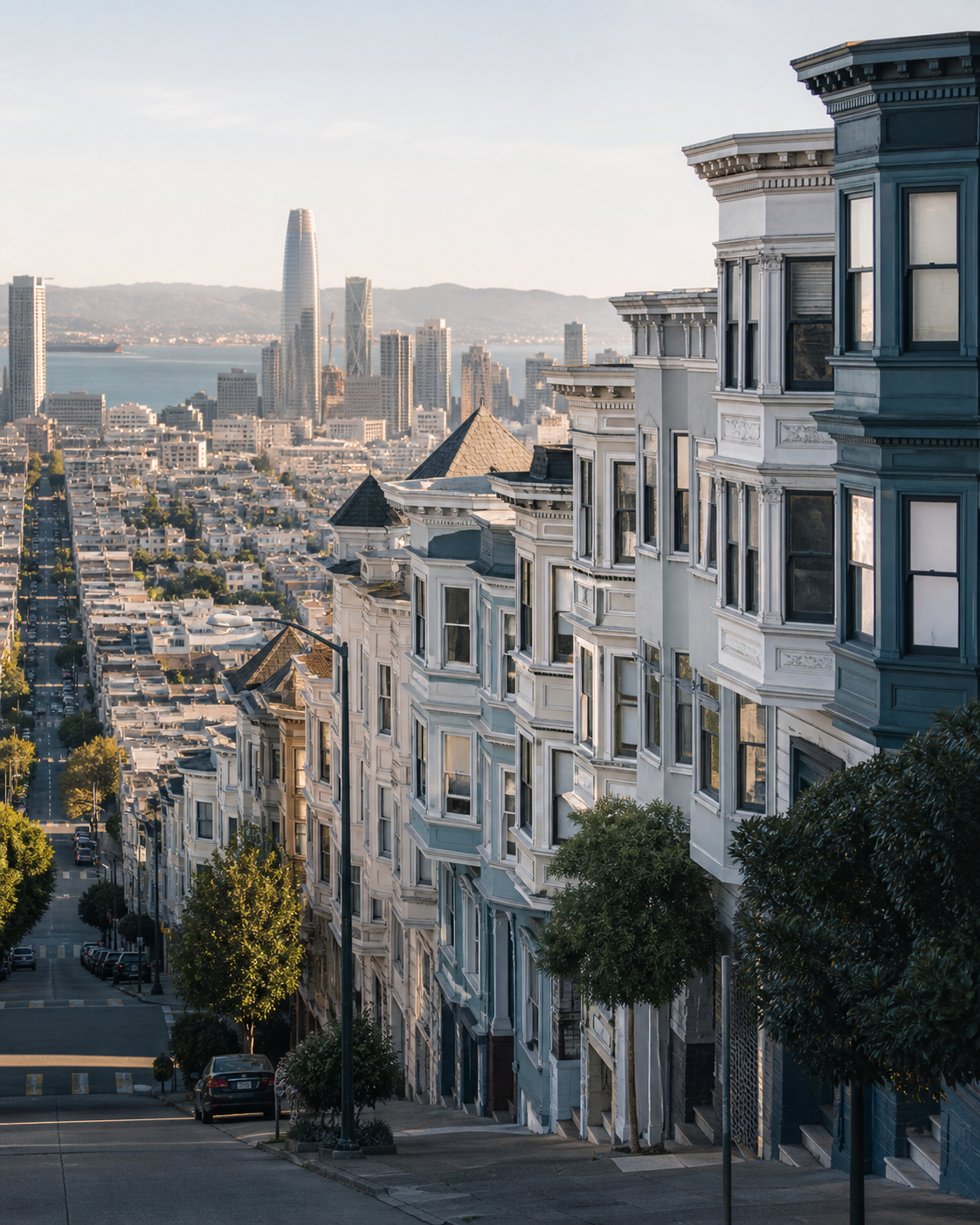 San Francisco hillside streets and rooftops