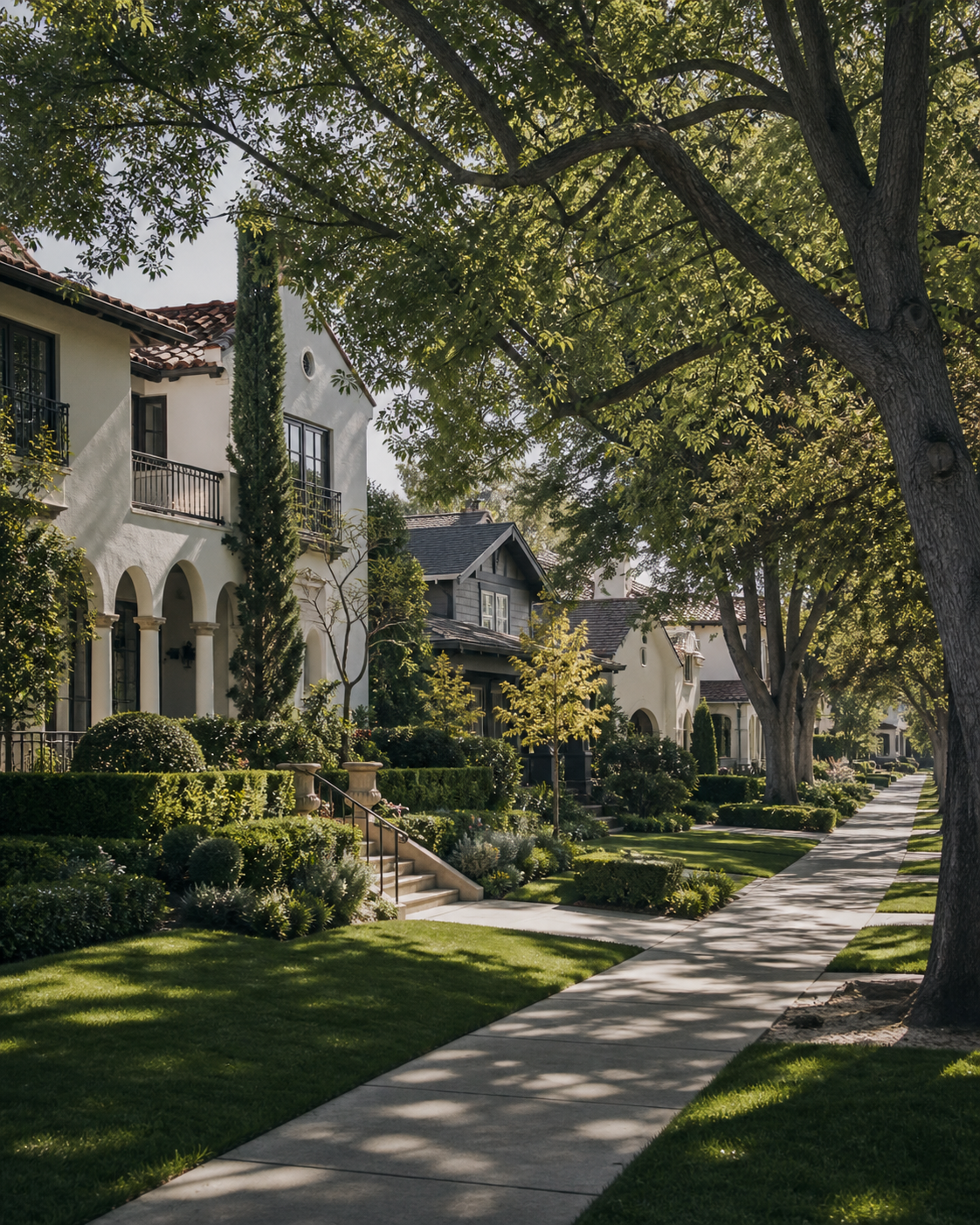 Burlingame tree-lined residential street