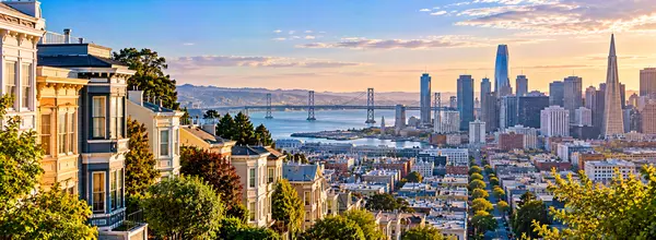 San Francisco Victorian Skyline Panorama