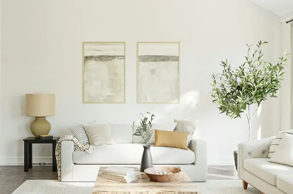 Bright, neatly staged living room