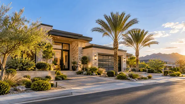 Modern Desert Luxury Home at Golden Hour