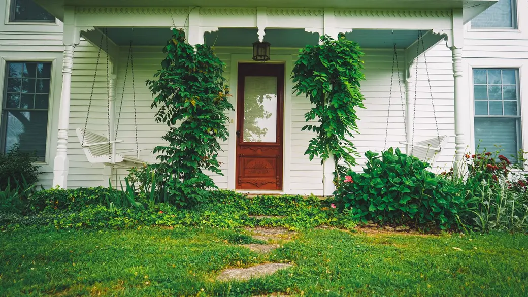 Welcoming suburban home with a front porch