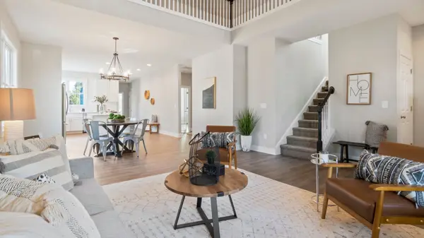 Bright, staged living room interior