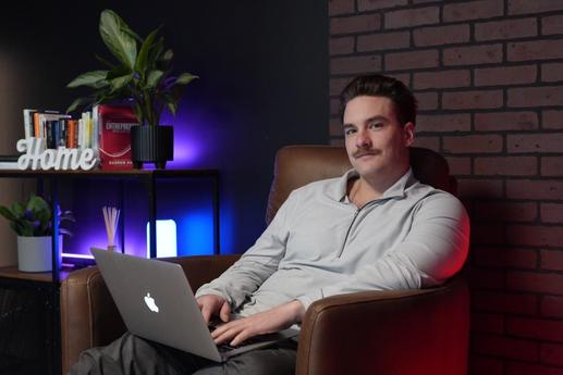 Tristan Boire filming in the Park Realty content studio
