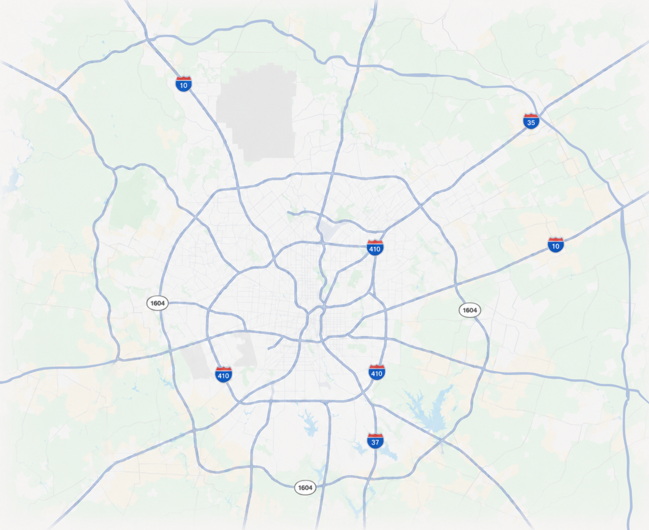 San Antonio area map