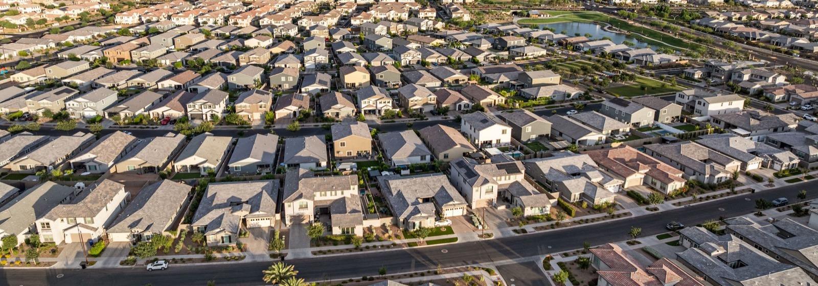 Aerial view of East Valley neighborhoods