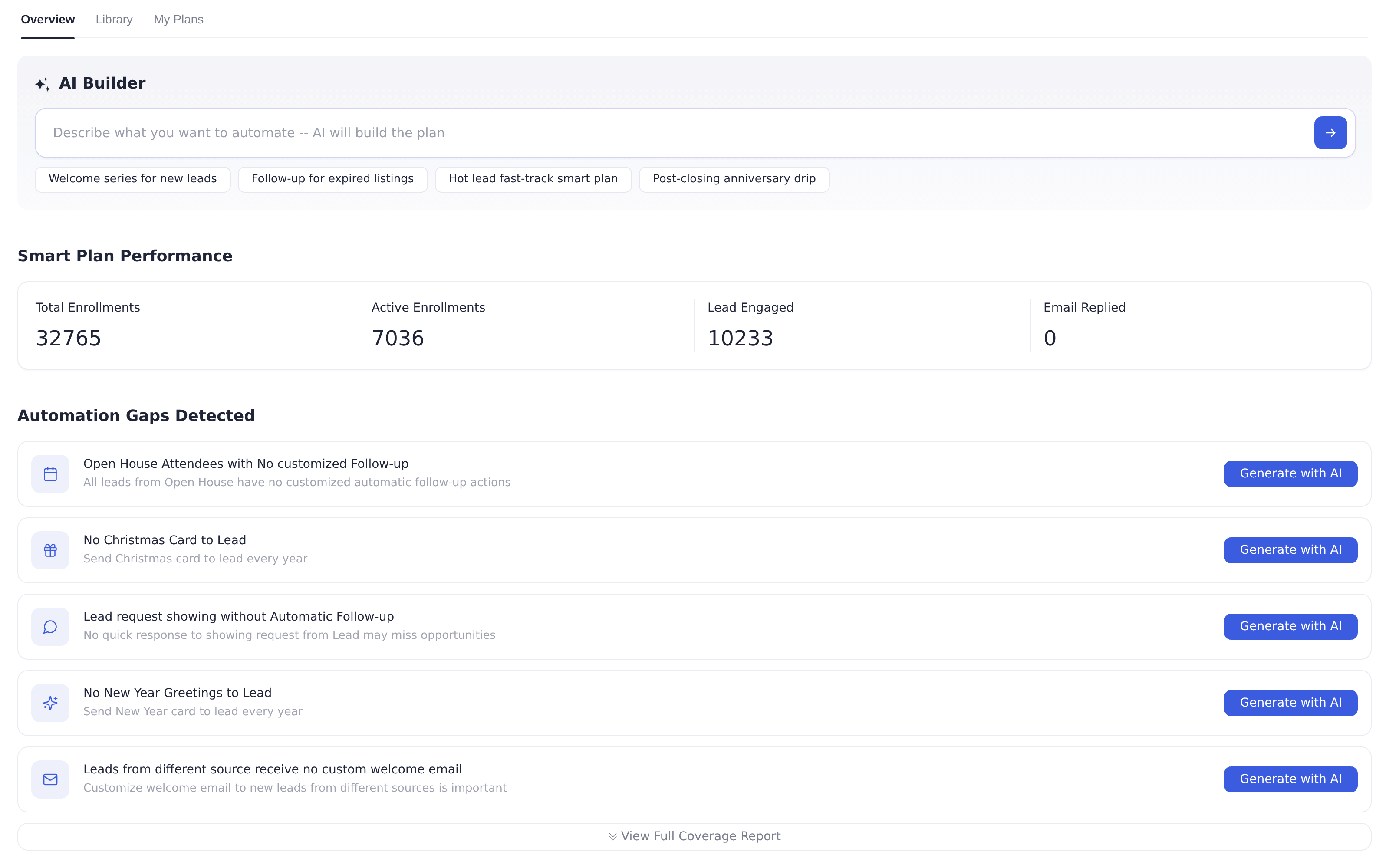 Smart Plans overview with AI Builder and automation gap detection
