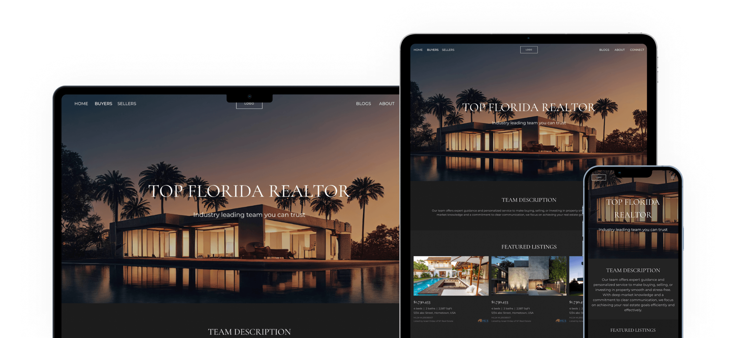 IDX website — desktop and mobile preview