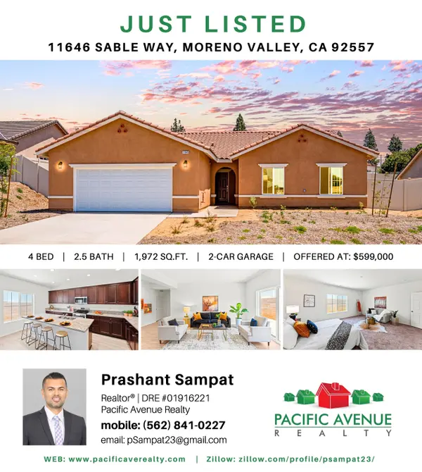 New-Construction SFR On LARGE LOT Just Listed in Moreno Valley! 🏡 Solar-Equipped, move-in ready & made for modern living! This 4 bed, 2.5 bath single-story home is on a spacious 7,800+ sq ft corner lot! Enjoy an open layout, private primary suite, huge yard, & prime location near schools, shops & freeways. All under $600K! See all of our listings:
https://pacificaverealty.com/featured-listing
