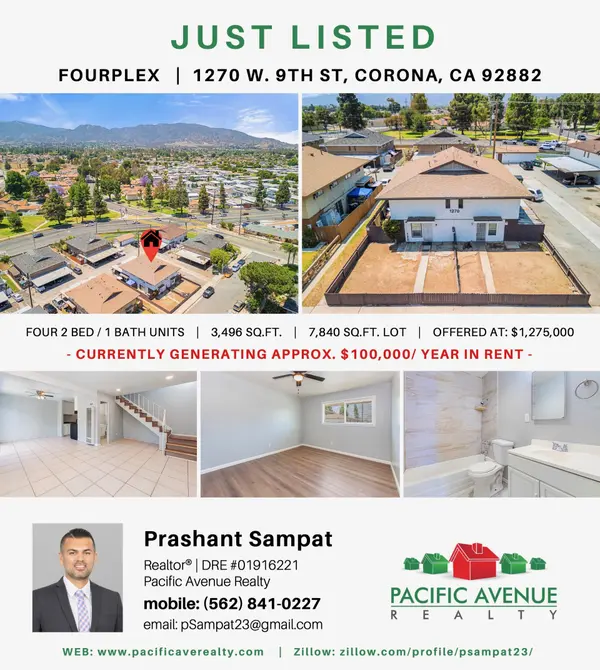 🏘️ Just Listed: Remodeled 4-Unit in Corona – Priced to Sell!
✅ $100K gross income w/ upside
✅ GRM: 12.77 now | 12.05 at market rents
✅ 1 unit vacant at close — rent it fast
✅ Updated interiors + HVAC
✅ Near 91 Fwy & OC line
✅ Ideal for 1031 or house hack w/ 3.5–5% down - and even use other unit income to qualify.
See our other listings at: https://pacificaverealty.com/featured-listing