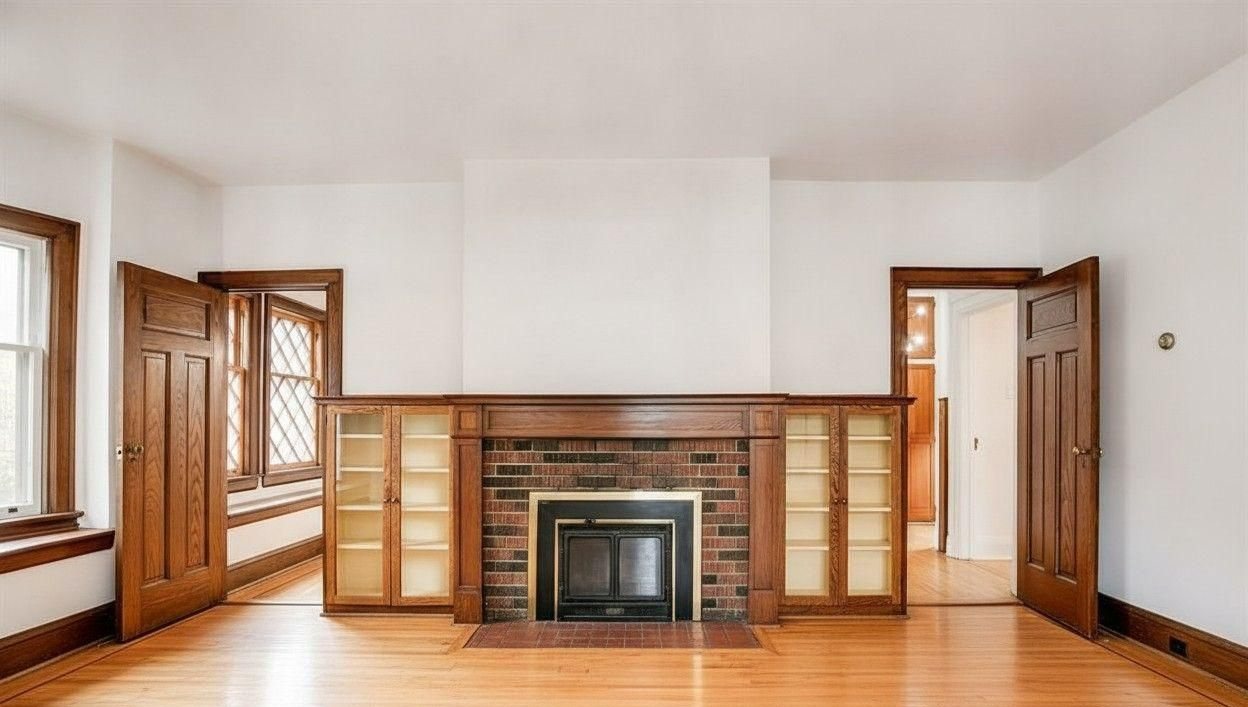 Fireplace and built-ins at 224 Ellis Avenue