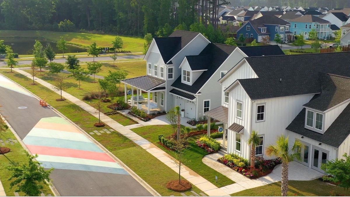 Existing homes and streetscape at Nexton.