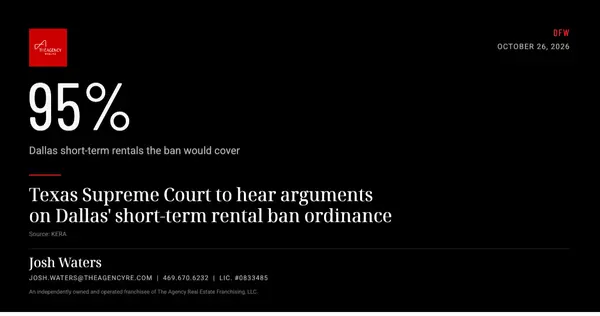 Dallas Short-Term Rental Ban Heads to the Texas Supreme Court,Josh Waters