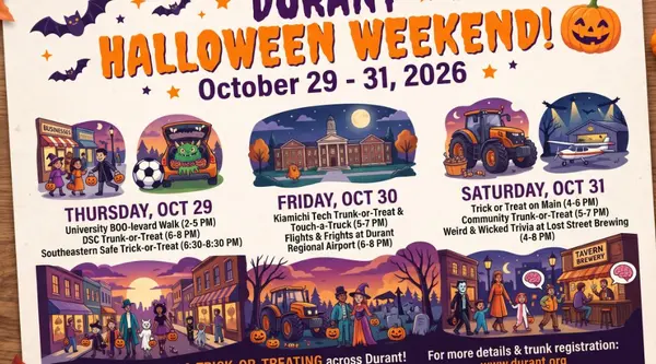 The Ultimate Guide to Halloween Weekend 2026 in Durant: Trick-or-Treats, Trunk-or-Treats & Family Fun!