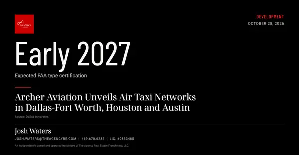 Archer Maps Out a DFW Air Taxi Network,Josh Waters
