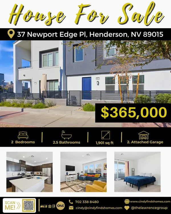 🏡 House For Sale – $365,000

📍 37 Newport Edge Pl, Henderson, NV 89015

Experience modern living near the vibrant Water Street District! This beautiful home offers bright open spaces, a private balcony, and easy access to restaurants, breweries, coffee shops, art galleries, and year-round events. Perfect for enjoying the best of Henderson living. ✨


