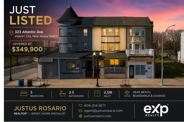 🏡 Just Listed | 323 Atlantic Ave, Atlantic City, NJ
Spacious 5-bedroom, 2.5-bath home offering 2,126 sq ft just minutes from the beach, boardwalk, casinos, restaurants, and entertainment. An excellent opportunity for an owner-occupant, second-home buyer, or investor.
💰 Offered at $349,900
📲 Justus Rosario | REALTOR®
609-254-9571
agent@justusrosario.com
justusrosario.com