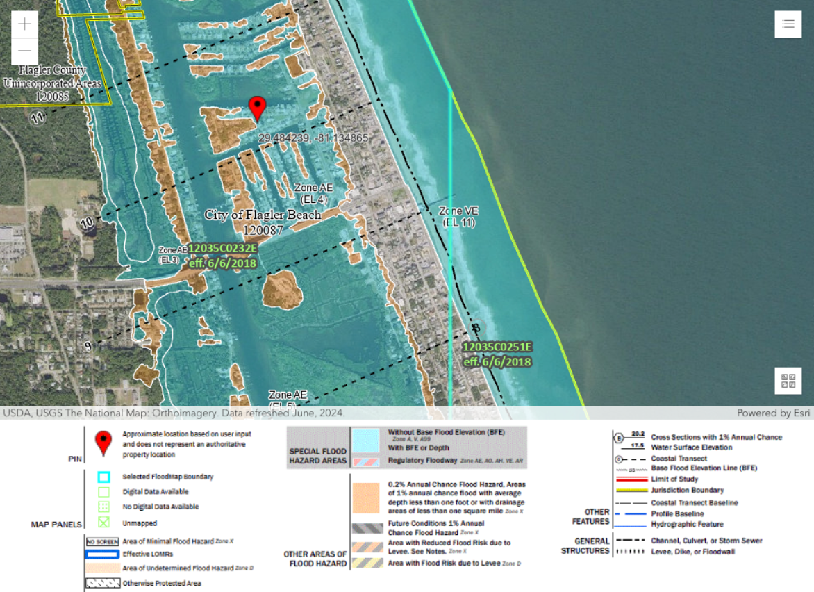 Flagler Beach FEMA Flood Map