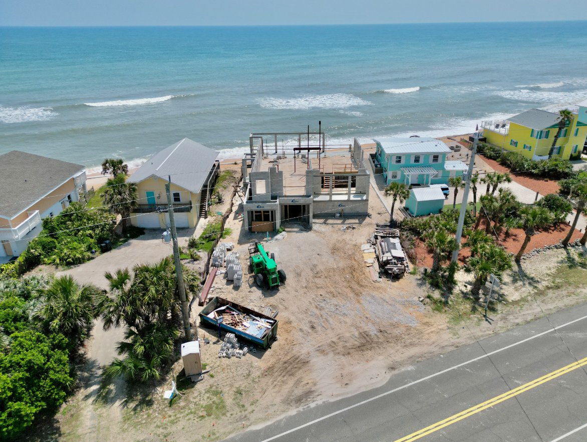Aerial Image of beachfront home in Beverly Beach