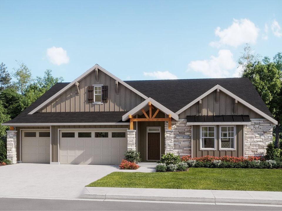 Exterior of a new construction home in a retiree-friendly Clark County, WA community